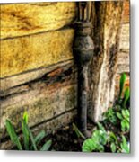 Hand Pump In The Flower Bed Metal Print