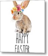 Happy Easter Bunny Metal Print