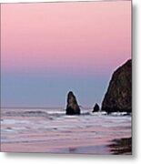 Haystack Rock And The Needles At Cannon Metal Print