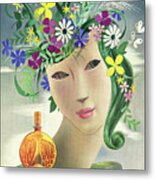 Head Vase With Perfume Bottle Metal Poster