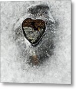 Heart On Ice Metal Print