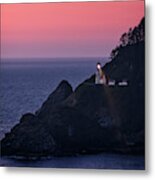 Heceta Head Lighthouse Sunset Metal Print