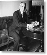Henry Ford Seated In New York Hotel Room Metal Print