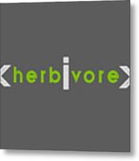 Herbivore - Green And Gray Metal Print