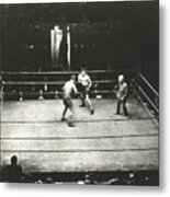 High Angle View Of Boxing Match Metal Print