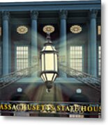 Historic Massachusetts State House At Dusk Metal Print