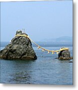 Holy Rocks Connected By Rope Metal Print