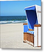 Hooded Beach Chair - Sylt Metal Print