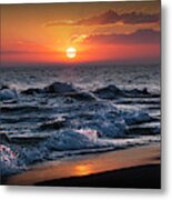 Horizontal Photograph Of A Lake Michigan Sunset Metal Print
