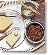 Hors Doeuvres Of Cheese, Nuts And Metal Print