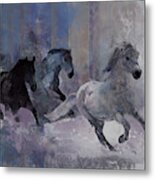 Horses Running Metal Print