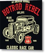 Hot Rod Rebel Metal Print