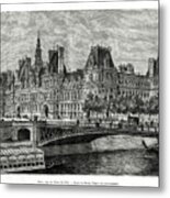 Hotel De Ville, Paris, France, 1886 Metal Print