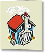 House With Chimney Metal Print