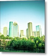 Houston Skyline Downtown Skyscraper Metal Print