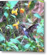 Hummingbird In The Jewelweed Metal Print