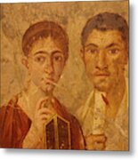 Husband And Wife Portrait From Pompeii Metal Print