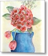 Hydrangea And Roses Metal Print