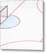 Ice Hockey Goal Net And Empty Rink Metal Print