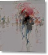 Illusion _ Walking In A Rainy Day In Venice Metal Print