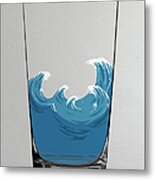 Illustration Of Choppy Waves In A Water Metal Print
