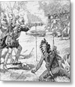 Illustration Of Native Americans Metal Print