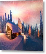 In The High Mountains Among The Wild Metal Print