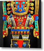 Incan Gods - The Great Creator Viracocha On Black Canvas Metal Print