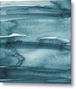 Indigo Water- Abstract Painting Metal Print