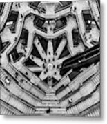 Inside The Hudson Yards Vessel Nyc  Ii Bw Metal Print