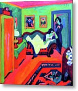 Interieur With Two Girls - Digital Remastered Edition Metal Print