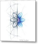 Intuitive Geometry Clematis Flower Metal Print
