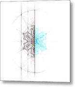 Intuitive Geometry Snowflake Metal Print