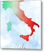 Italy Map Style 5 Metal Print