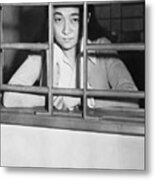 Iva Toguri Sitting Behind Bars In Jail Metal Print