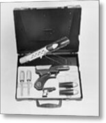 James Bond Toy Weapons In Briefcase Metal Print