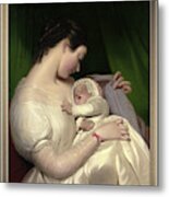 James Sant's Wife Elizabeth With Their Daughter Mary Edith By James Sant Metal Print