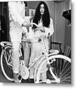 John Lennon Sitting On Bicycle Metal Print