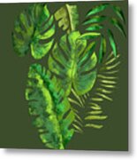 Jungle Leaves Pattern Metal Print