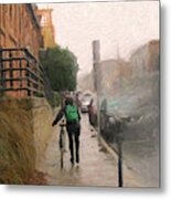 Just Look Up Your Rainy Day Man Metal Print