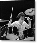 Keith Moon Playing The Drums Metal Print