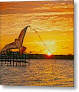 Kite At Key Largo Sunset Metal Print