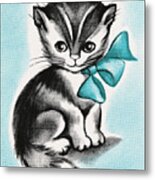 Kitten With A Bow Metal Print