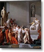La Morte Di Cesare Or The Assassination Of Julius Caesar By Vincenzo Camuccini Metal Print