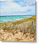 Lake Michigan Beachcombing Metal Print