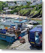 Landing The Catch Metal Print