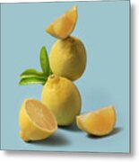 Lemon Fruit Still Life Metal Print