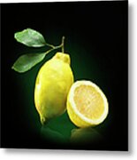 Lemon Slice Metal Print