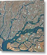 Lena Delta From Space Metal Print
