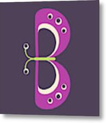 Letter B - Animal Alphabet - Butterfly Monogram Metal Print